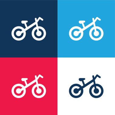 Bisiklet mavi ve kırmızı dört renk en az simge kümesi