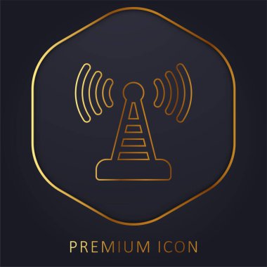 Anten altın çizgi prim logosu veya simgesi