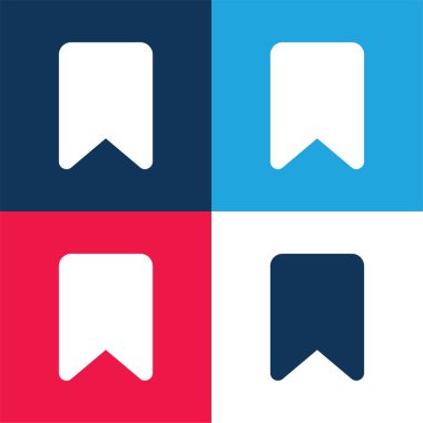 Yer imi mavi ve kırmızı dört renk en az simge kümesi