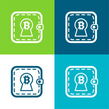 Cüzdandaki Anahtar Deliği Şeklinde Bitcoin İşareti En az dört renk simgesi