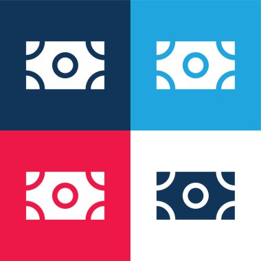 Bill mavi ve kırmızı dört renk minimal simge kümesi