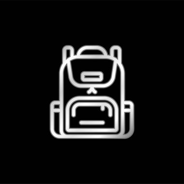 Sırt çantasında gümüş kaplama metalik simge