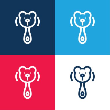 Ayı Takırtısı Mavi ve Kırmızı Minimum Renk Simgesi