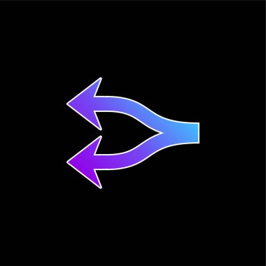 Ok Çatalı mavi eğimli vektör simgesi