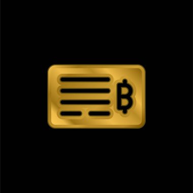 Banka Kontrol Altın kaplama metalik simge veya logo vektörü