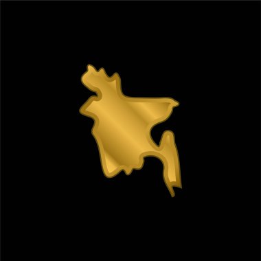 Bangladeş altın kaplama metalik simge veya logo vektörü