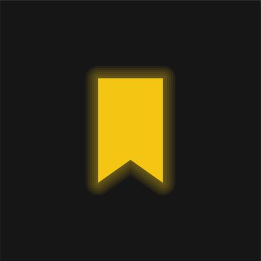 Yer İmi Etiketi Sarı parlak neon simgesi