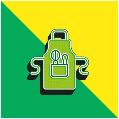 Önlük yeşil ve sarı modern 3D vektör simgesi logosu