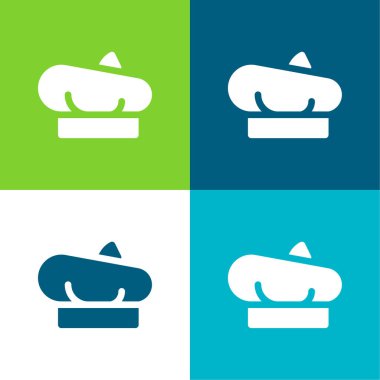 Beret Düz 4 renk simgesi seti