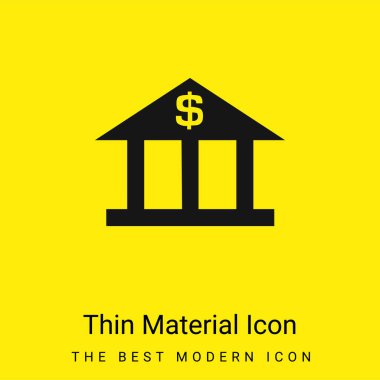 Dolar İşaretli Banka Parlak sarı malzeme simgesi