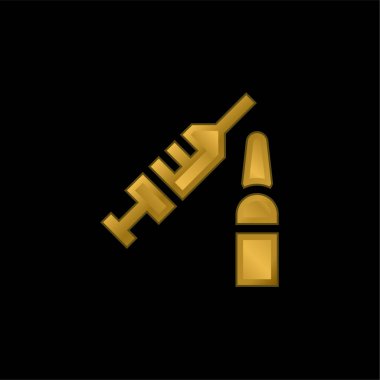 Botoks altın kaplama metalik simge veya logo vektörü