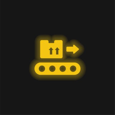 Kutu sarısı parlak neon simgesi