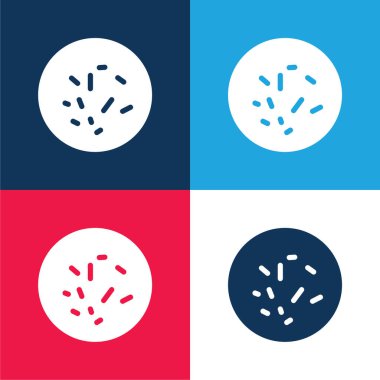 Bacterias View blue and red four color minimal icon set clipart