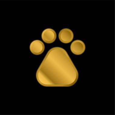 Bear Paw altın kaplama metalik simge veya logo vektörü