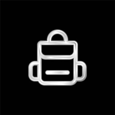 Sırt çantasında gümüş kaplama metalik simge