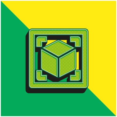 3ds Yeşil ve Sarı modern 3d vektör simgesi logosu
