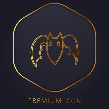 Bat Outline golden line premium logo or icon clipart