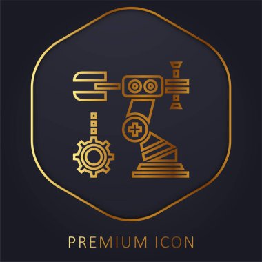 Assembly golden line premium logo or icon clipart