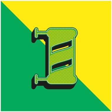 Berber Yeşil ve Sarı Modern 3D vektör simgesi logosu