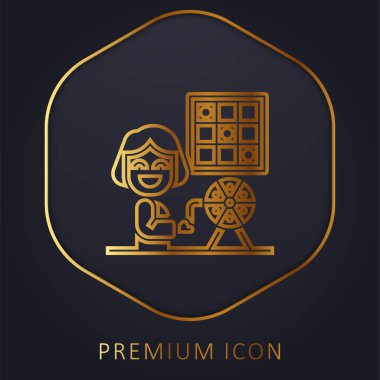 Bingo altın çizgisi prim logosu veya simgesi