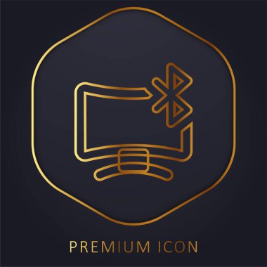 Bluetooth altın çizgi prim logosu veya simgesi