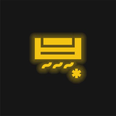 Klima sarı parlayan neon simgesi