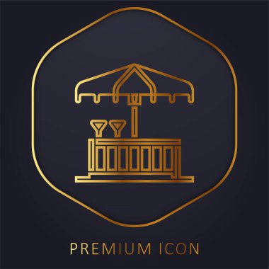 Beach Bar altın çizgili logo veya simge