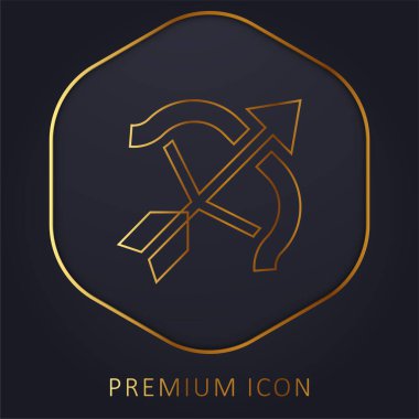 Okçuluk altın çizgisi prim logosu veya simgesi
