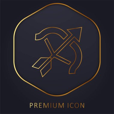 Archery golden line premium logo or icon clipart