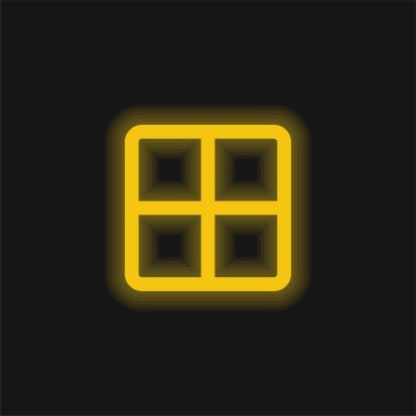 Tüm sarı parlayan neon simgesi