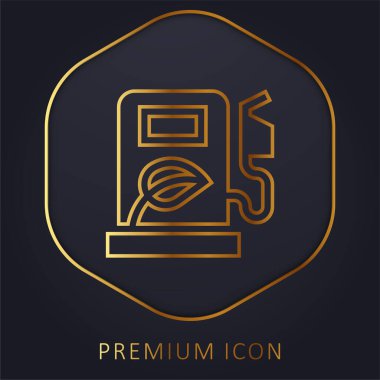 Biofuel golden line premium logo or icon clipart
