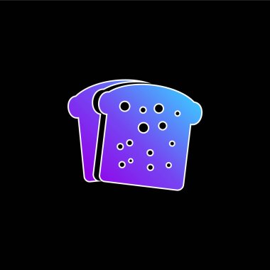 Breakfast Bread Toasts blue gradient vector icon clipart