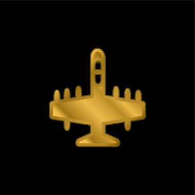 Büyük Bombacı altın kaplama metalik simge veya logo vektörü