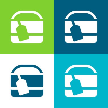 Etiketli Torba Düz 4 Renk en az simge seti