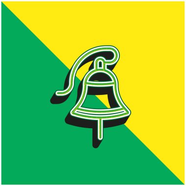 Bell Green ve sarı modern 3D vektör simgesi logosu