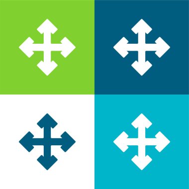 Oklar Düz 4 renk en küçük simge kümesi