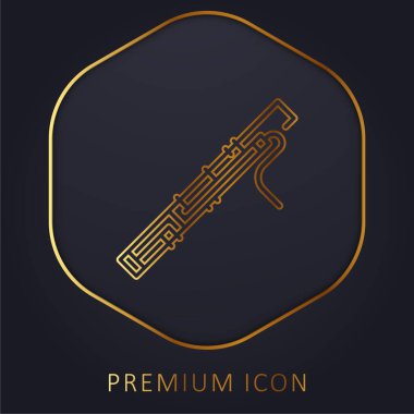 Bassoon golden line premium logo or icon clipart