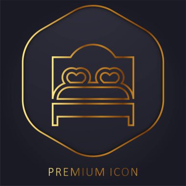 Yatak altın çizgisi prim logosu veya simgesi