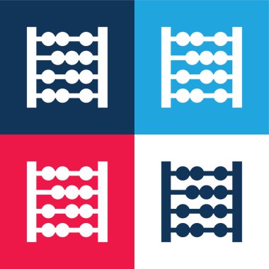 Abaküs mavi ve kırmızı dört renk en küçük simge kümesi