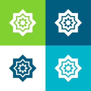 Arap Sanatı Düz 4 renk simgesi seti