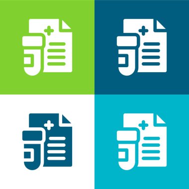 Kan Testi Düz 4 Renk en düşük simge kümesi