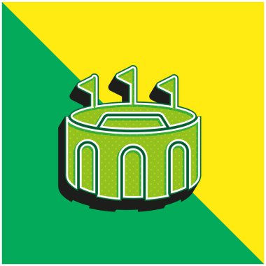 Arena Green ve sarı modern 3d vektör simgesi logosu