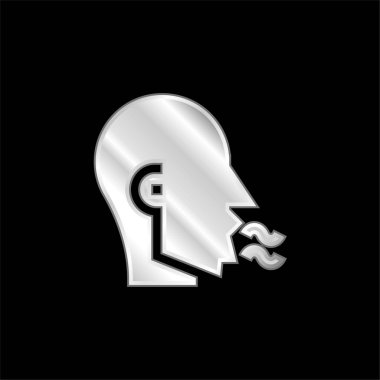 Kötü nefesli gümüş kaplama metalik simge