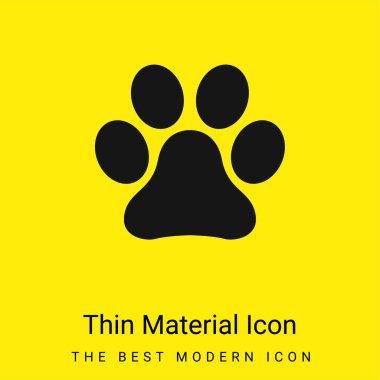 Animal Paw Print minimal bright yellow material icon clipart