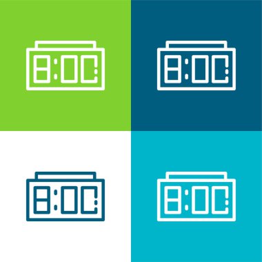 Alarm Saati Düz 4 renk en küçük simge seti