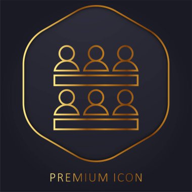 Association golden line premium logo or icon clipart