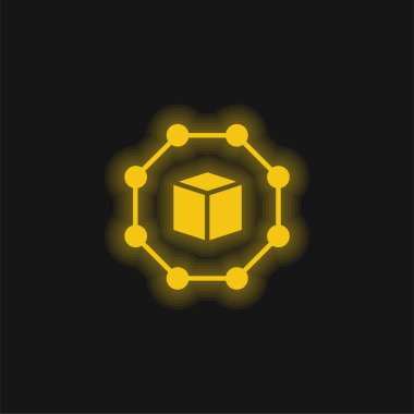 Kutu sarısı parlak neon simgesi