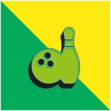 Bowling Green ve sarı modern 3d vektör simgesi logosu