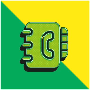 Gündem Yeşil ve Sarı Modern 3D vektör simgesi logosu