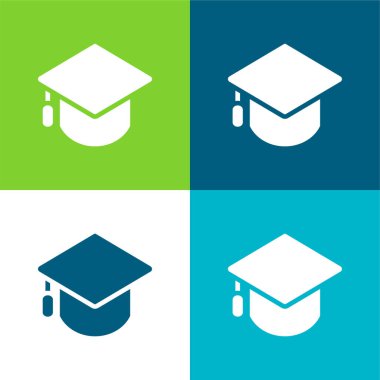 Büyük Mortarboard Düz Renk en az simge kümesi